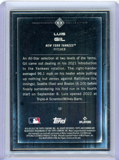 Luis Gil 2022 Bowman Transcendent Collection Bowman Icons /50 variation