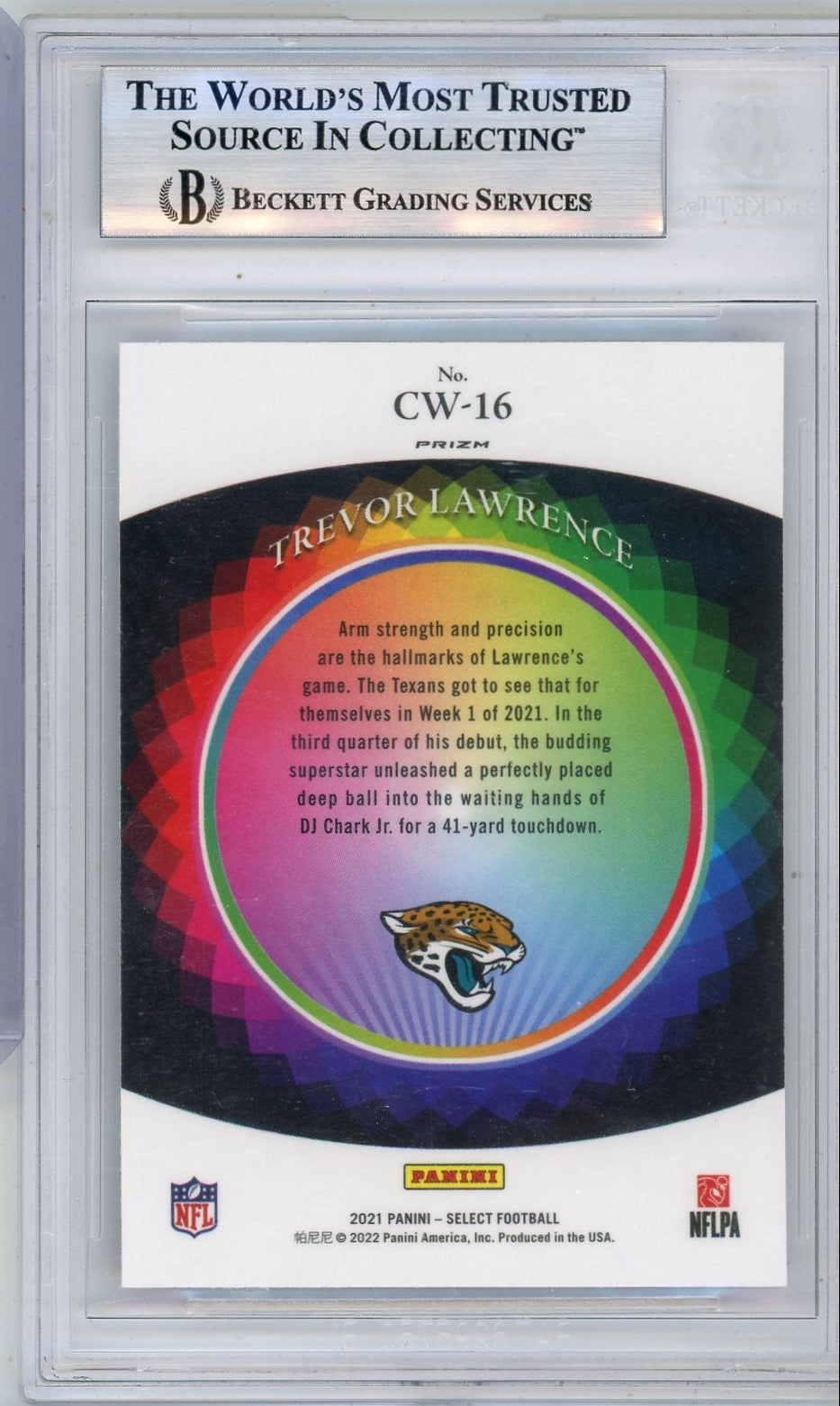 Trevor Lawrence 2021 Panini Select Color Wheel RC BGS 9
