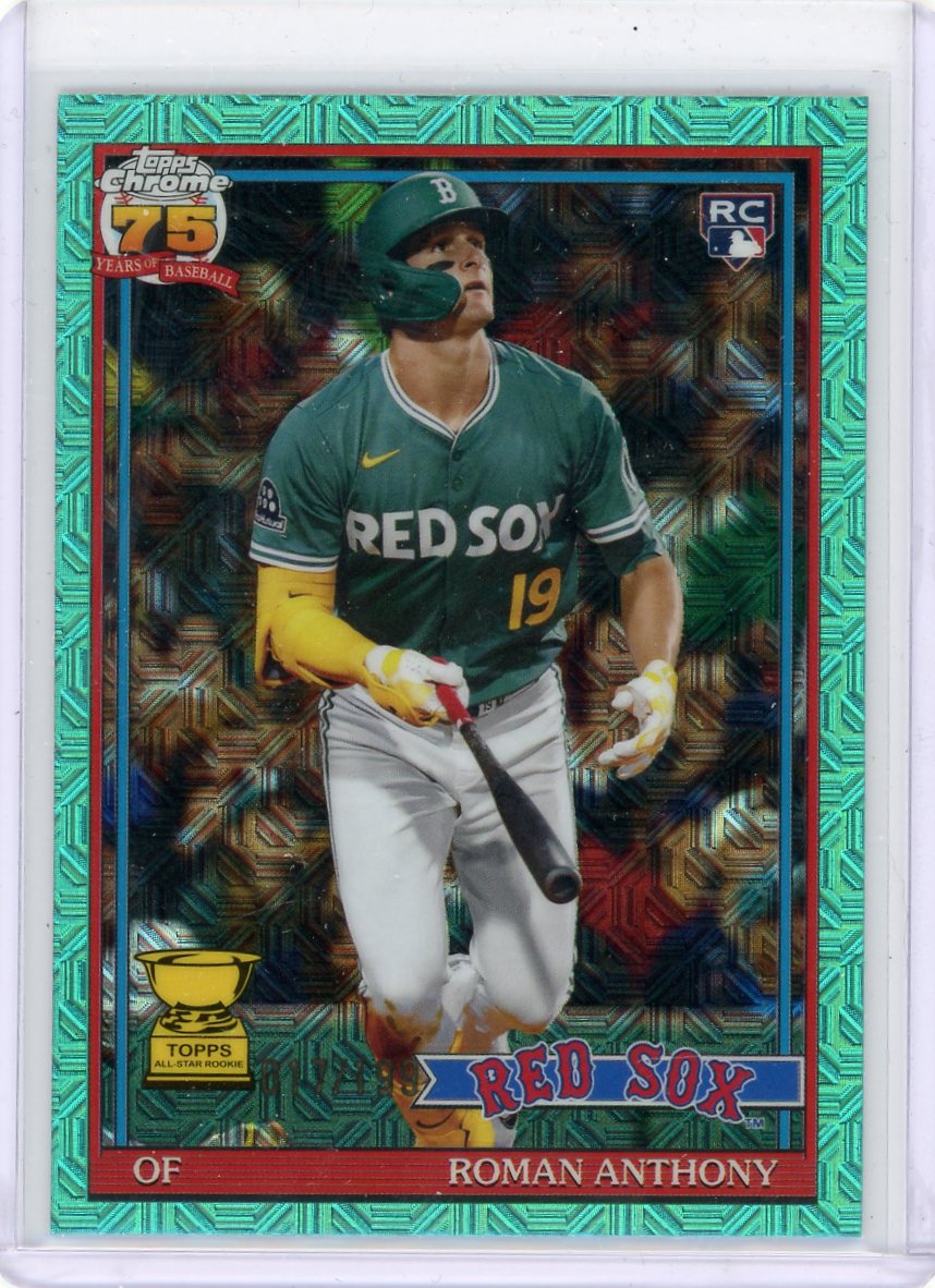 Roman Anthony 2026 Topps Series 1 1991 35th Anniversary Chrome Aqua Refractor #'d 017/199