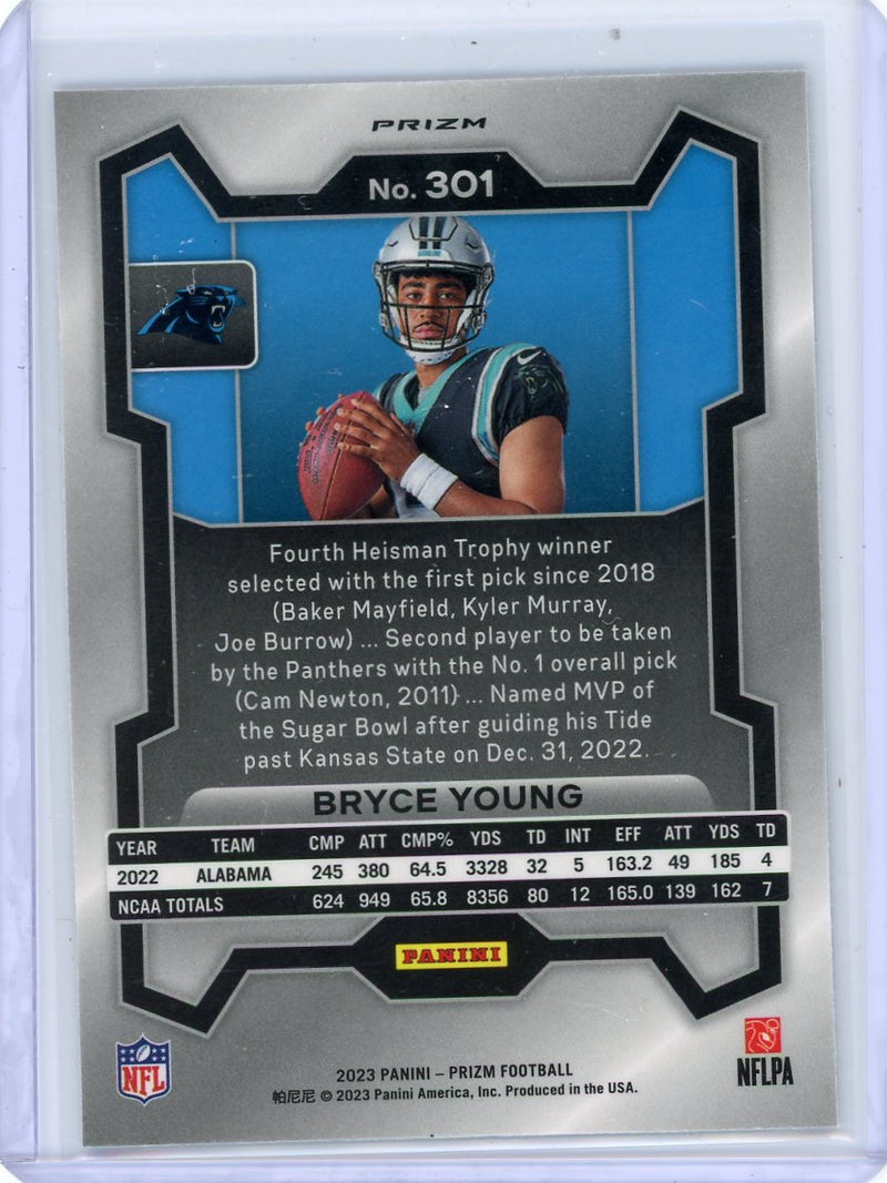 Bryce Young 2023 Panini Prizm No Huddle Prizm Photo Variation RC