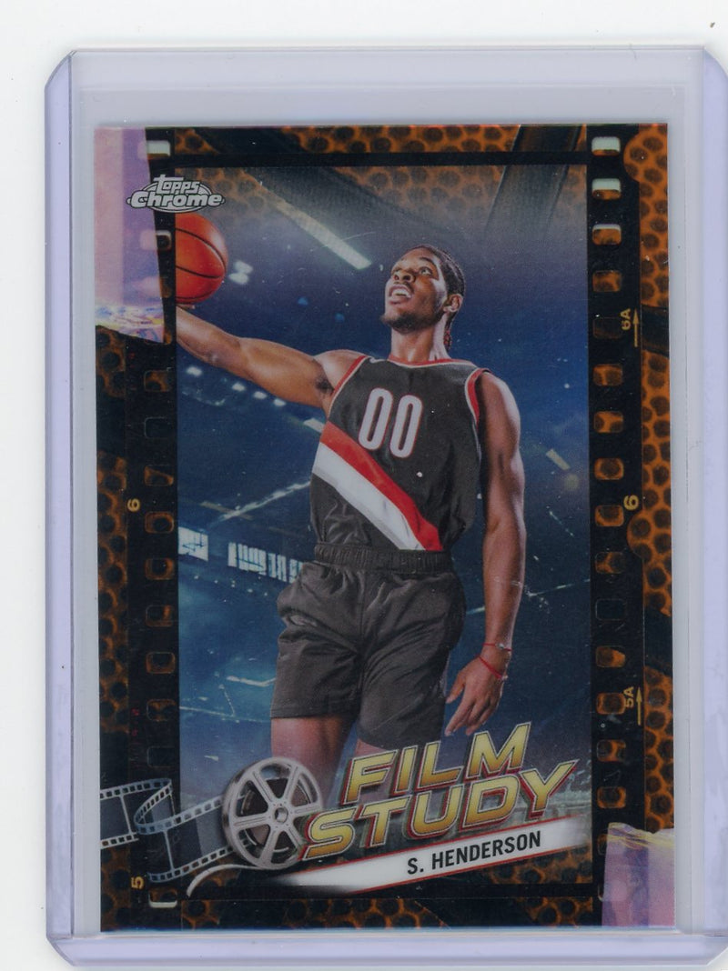 Scoot Henderson 2023 Topps Chrome Basketball Film Study Orange Basketball Ref. RC