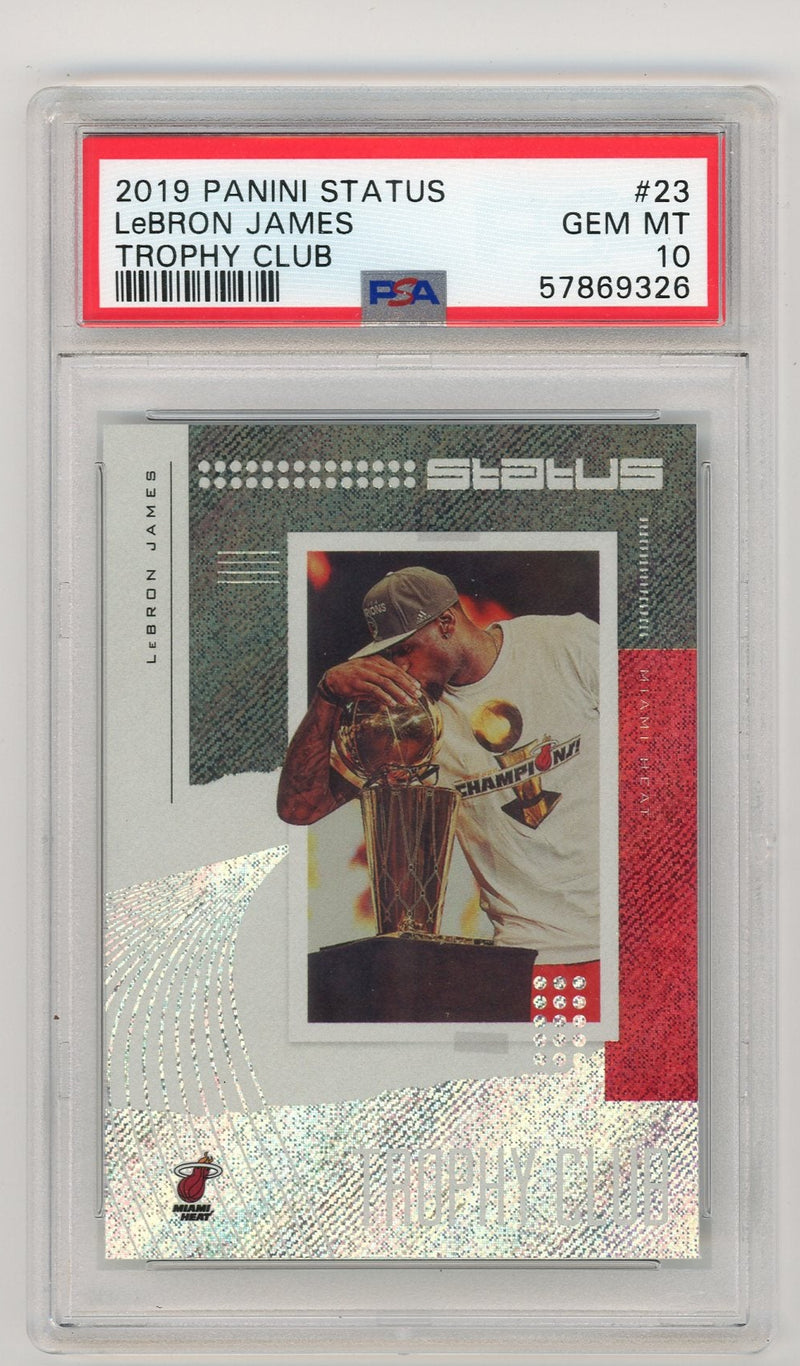 LeBron James 2019 Panini Status Trophy Club PSA 10