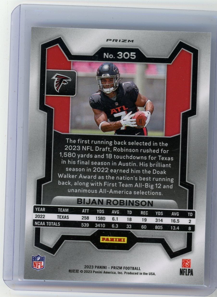 Bijan Robinson 2023 Panini Prizm silver prizm RC
