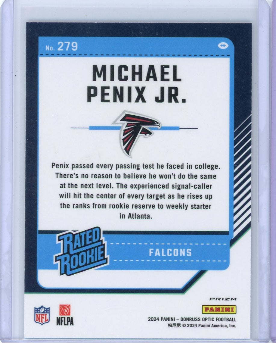 Michael Penix Jr. 2024 Panini Donruss Optic silver prizm rc