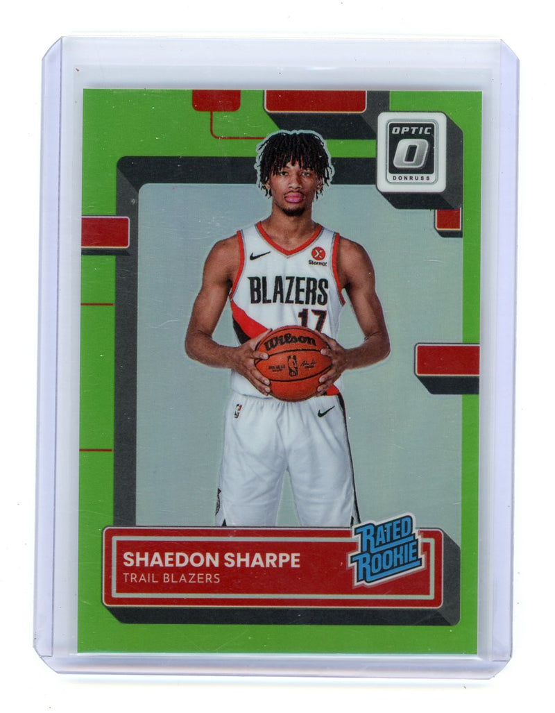 Shaedon Sharpe 2022-23 Donruss Optic Lime Rated Rookie 44/149