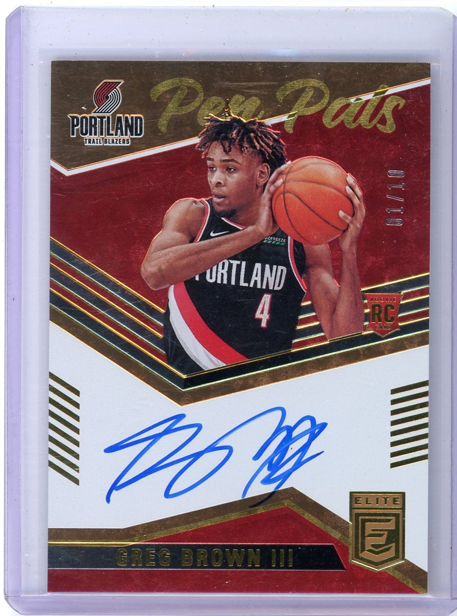 Greg Brown III 2021-22 Panini Donruss Elite Pen Pals autograph rc #'d 01/10