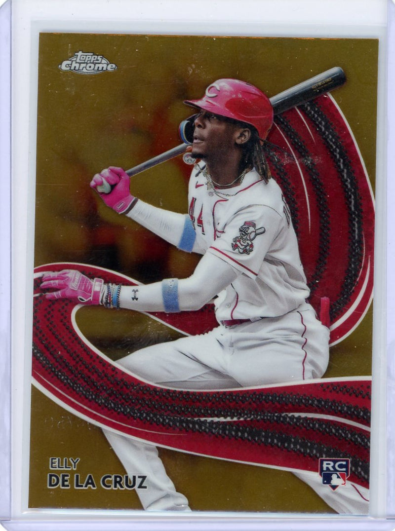 Elly De La Cruz 2024 Topps Chrome Strokes Gold Refractor 