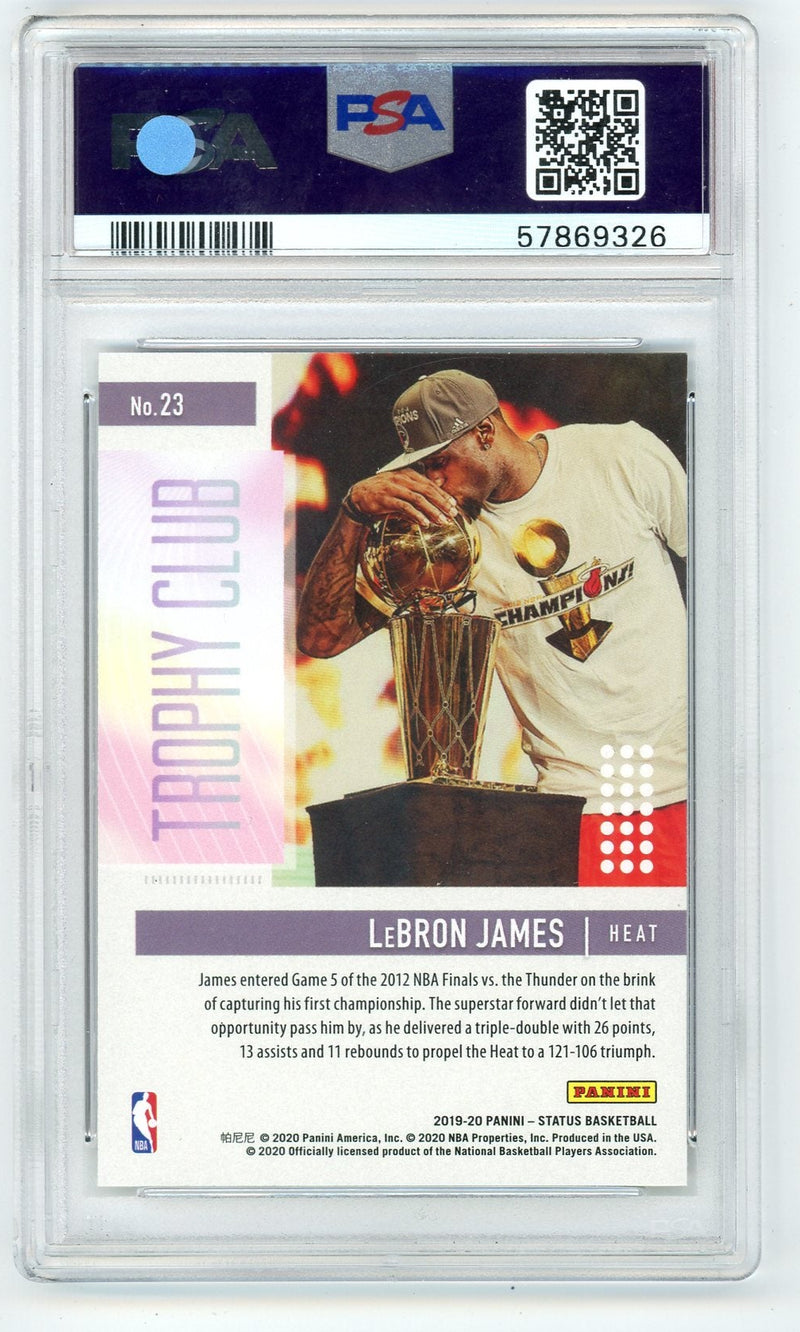 LeBron James 2019 Panini Status Trophy Club PSA 10