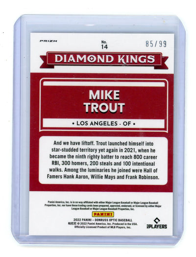 Mike Trout 2022 Donruss Optic #14 Diamond Kings Pandora Prizm 85/99