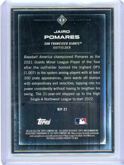 Jairo Pomares 2022 Bowman Transcendent Collection Bowman Icons /50