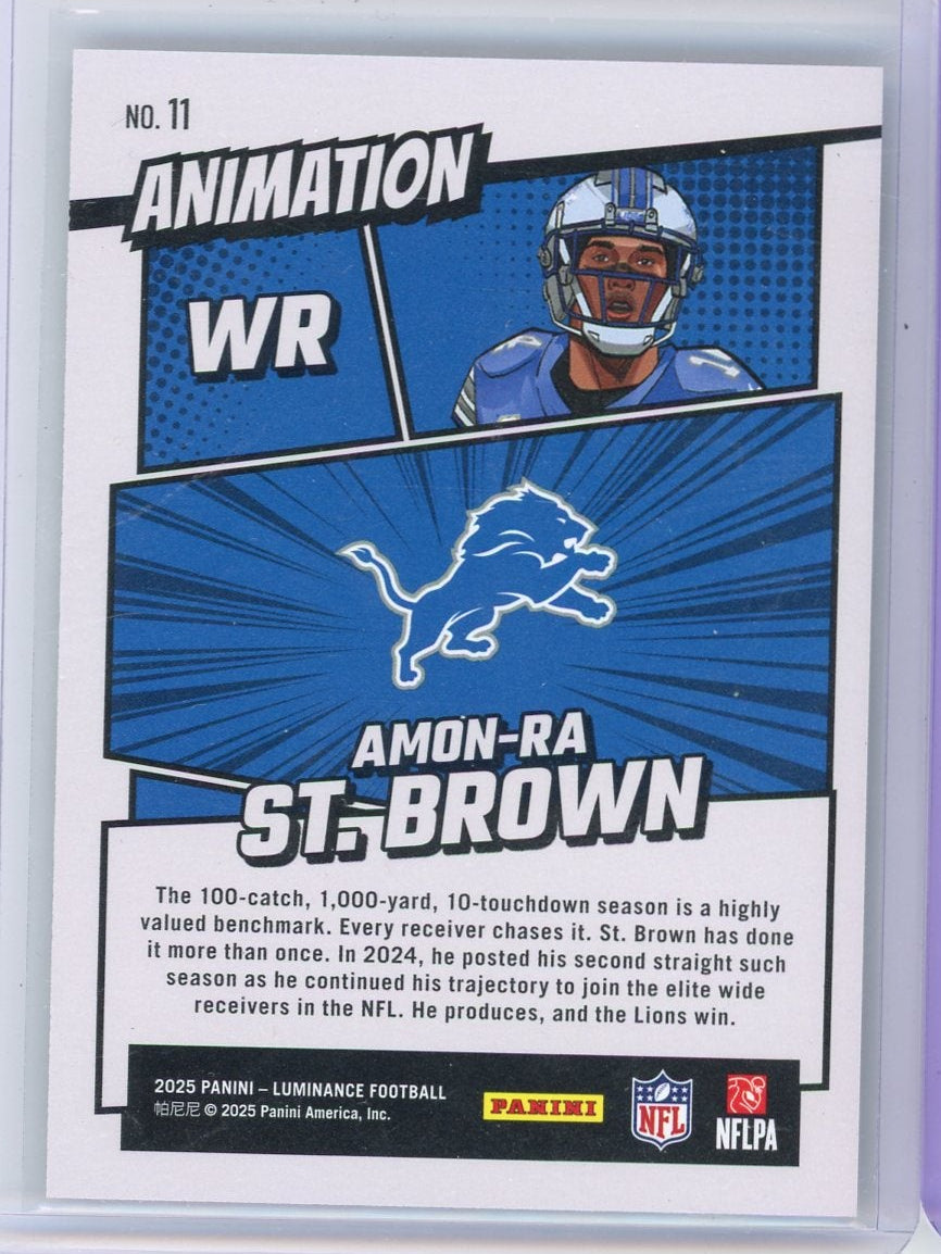 Amon-Ra St. Brown 2025 Panini Luminance Animation SSP