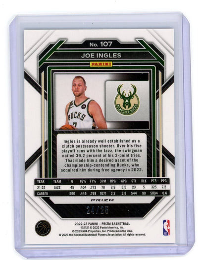 Joe Ingles 2022-23 Panini Prizm mojo prizm #'d 24/25