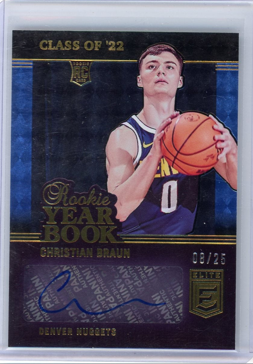Christian Braun 2022-23 Panini Donruss Elite Rookie Yearbook auto #'d 08/25