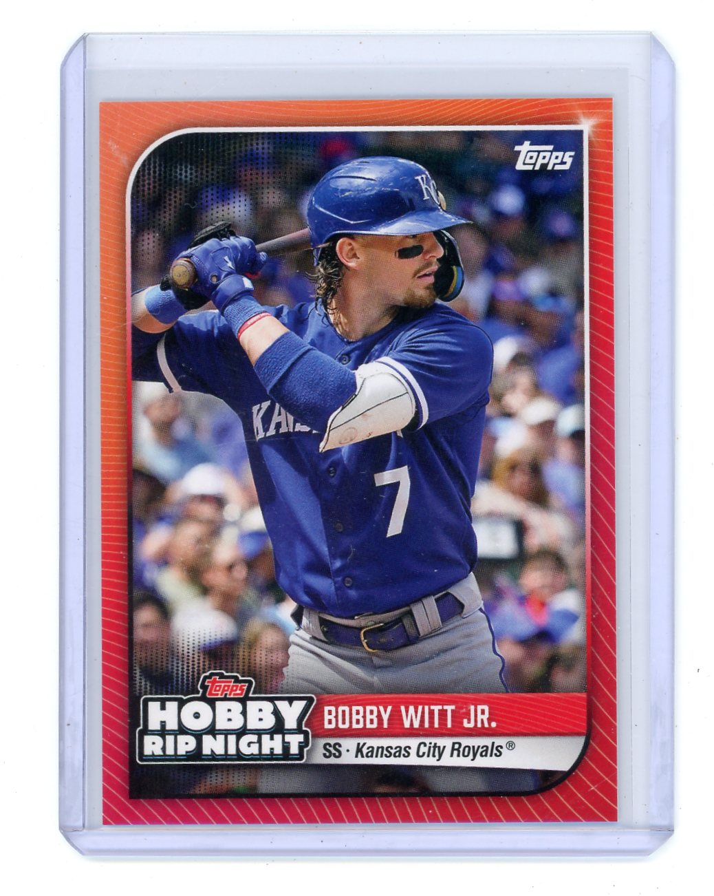 Bobby Witt Jr. 2024 Topps Hobby Rip Night Red Border SP – Piece Of The Game