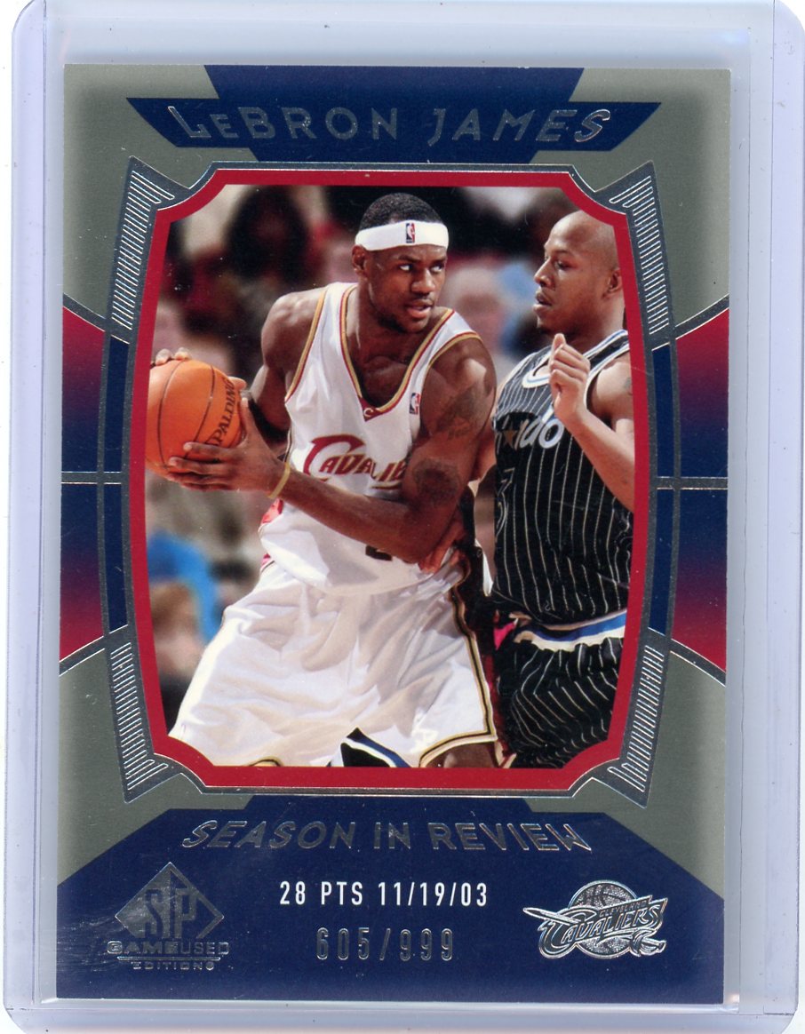 LeBron James 2004 Upper Deck SP Game Used Edition Season In Review (28 pts. 11/19/03) #'d 605/99