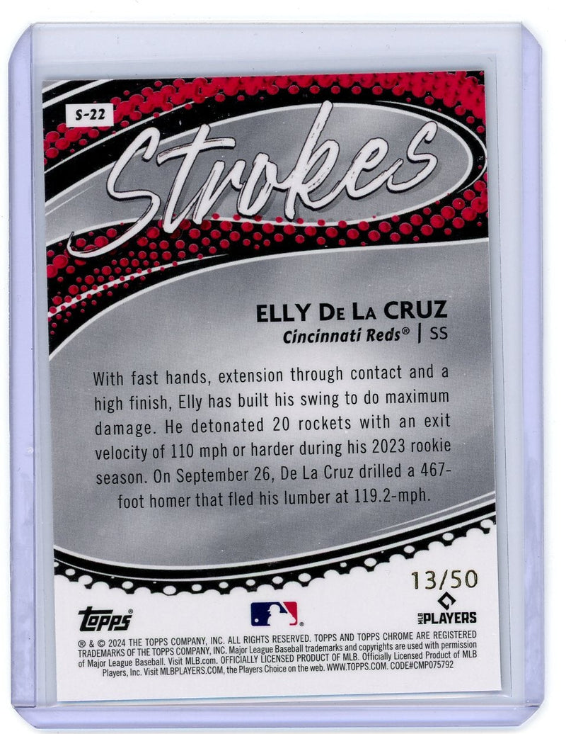 Elly De La Cruz 2024 Topps Chrome Strokes Gold Refractor 