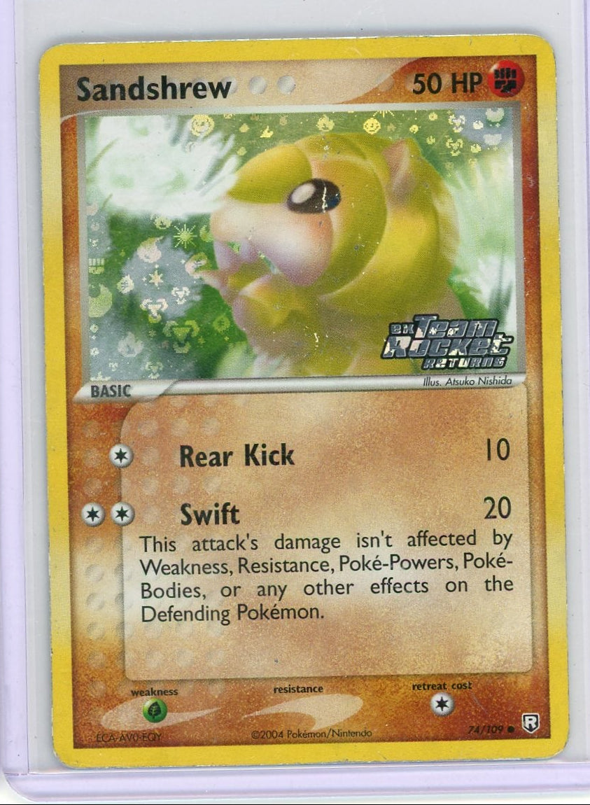 Sandshrew Pokémon EX Team Rocket Returns Reverse Holo #74/109