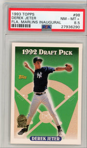 Derek Jeter 1993 Topps 1992 Draft Pick Florida Marlins Inaugural Year PSA 8.5