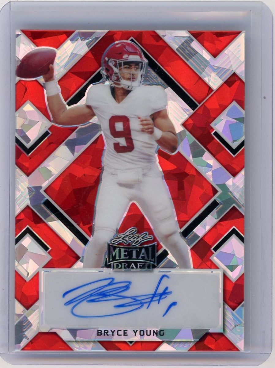 Bryce Young 2022 Leaf Metal Draft Auto Crystal Red #'d 1/3