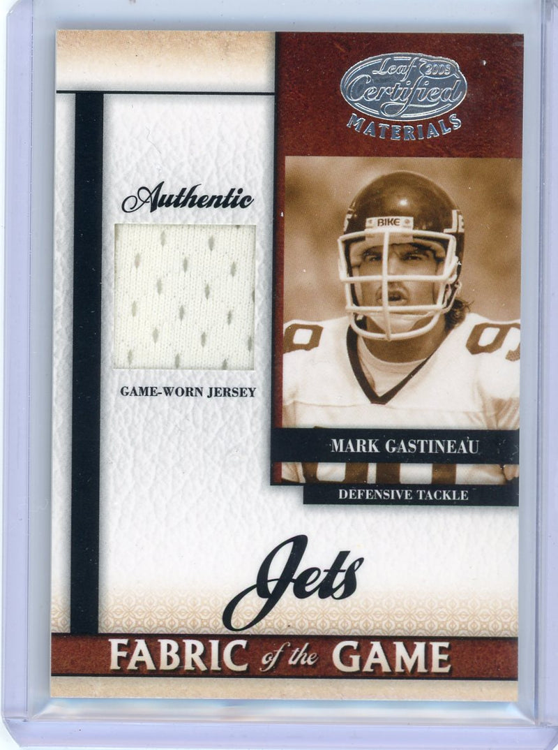 Mark Gastineau 2008 Donruss Playoff Leaf Certified Fabric of the Game game-used relic 