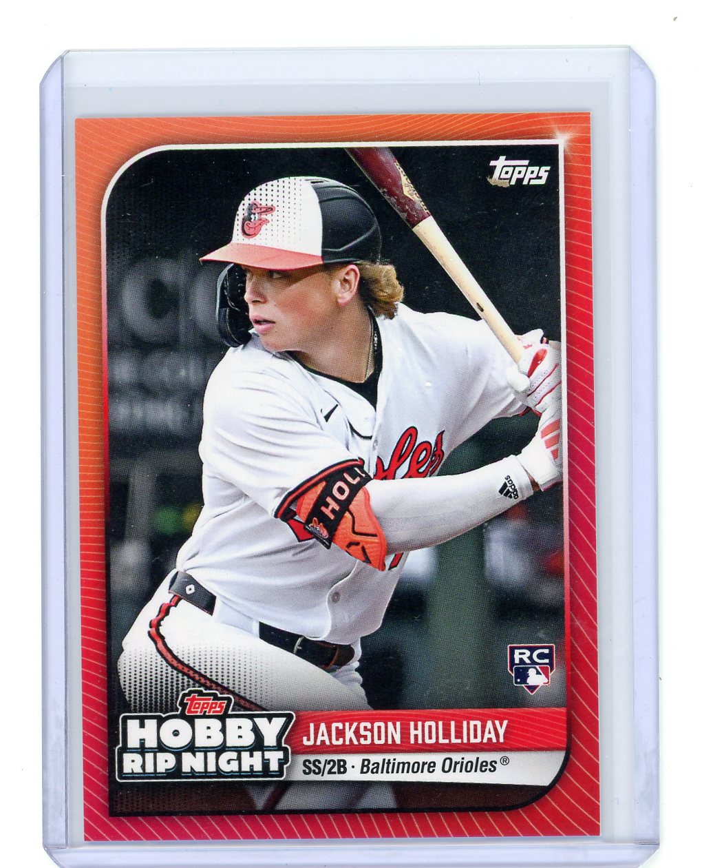 Jackson Holliday 2024 Topps Hobby Rip Night Red Border RC SP – Piece Of ...