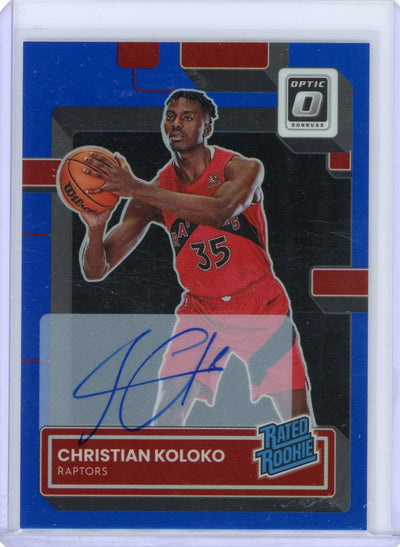 Christian Koloko 2022-23 Panini Donruss Optic blue prizm autograph rookie card #'d 36/49