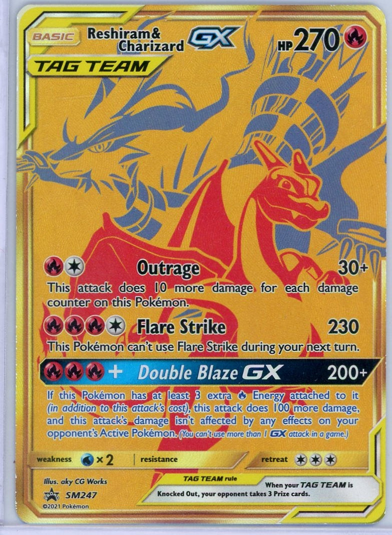 Reshiram & Charizard GX Pokémon SM Black Star Promo Tag Team #SM247