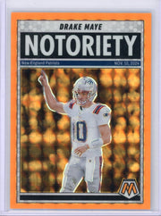 Drake Maye 2025 Panini Mosaic Notoriety Orange Prizm