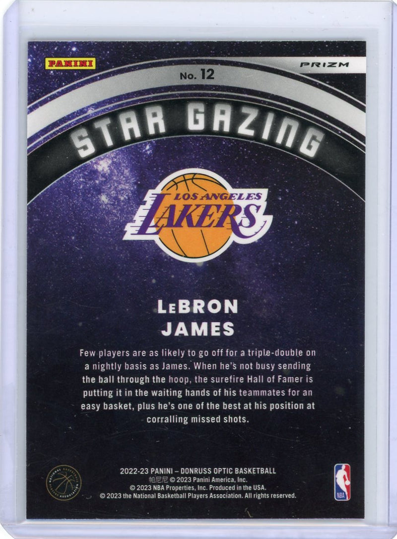 LeBron James 2022-23 Panini Donruss Optic Star Gazing silver prizm