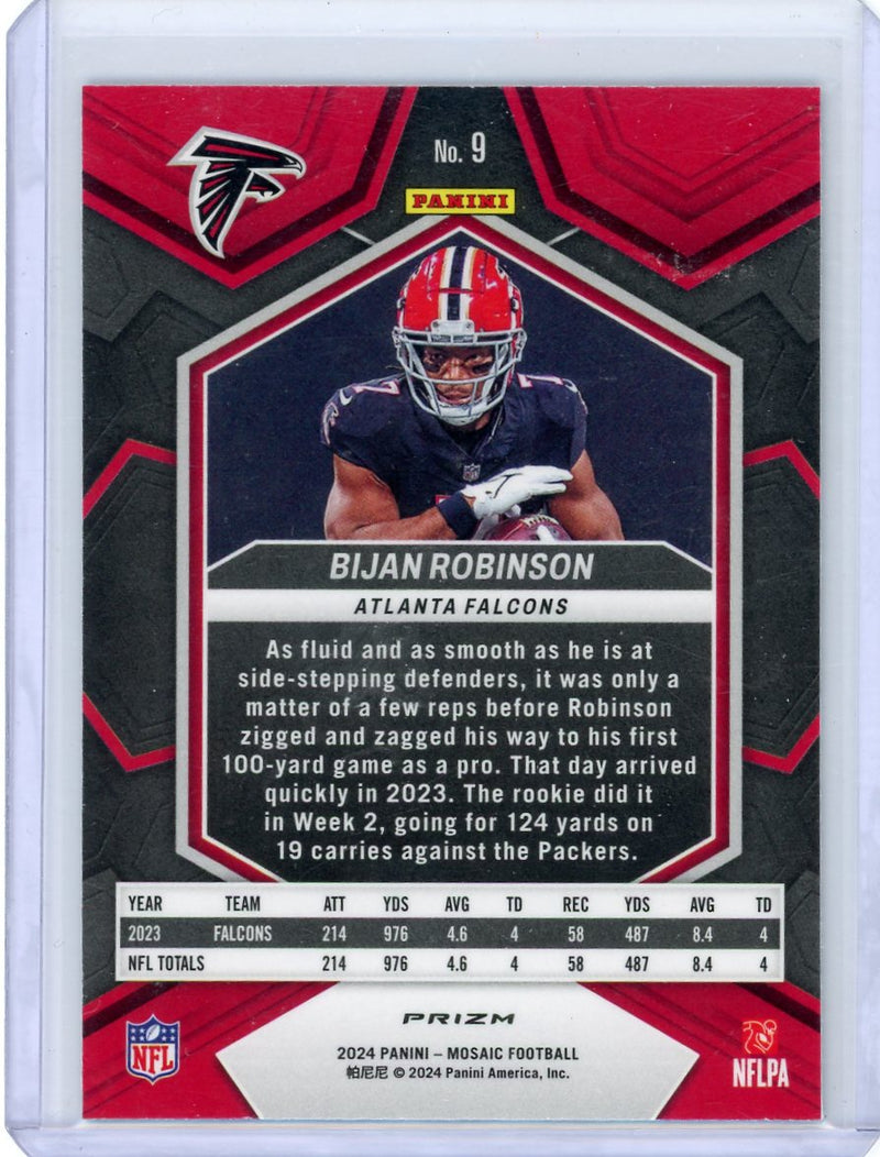 Bijan Robinson 2024 Panini Mosaic Genesis Prizm SP