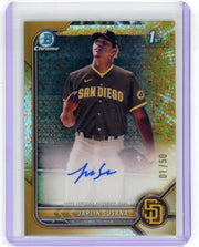 Jarlin Susana 2022 1st Bowman Chrome gold mini diamond auto #'d 10/50