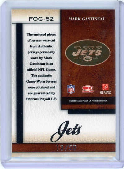 Mark Gastineau 2008 Donruss Playoff Leaf Certified Fabric of the Game game-used relic #'d 13/50