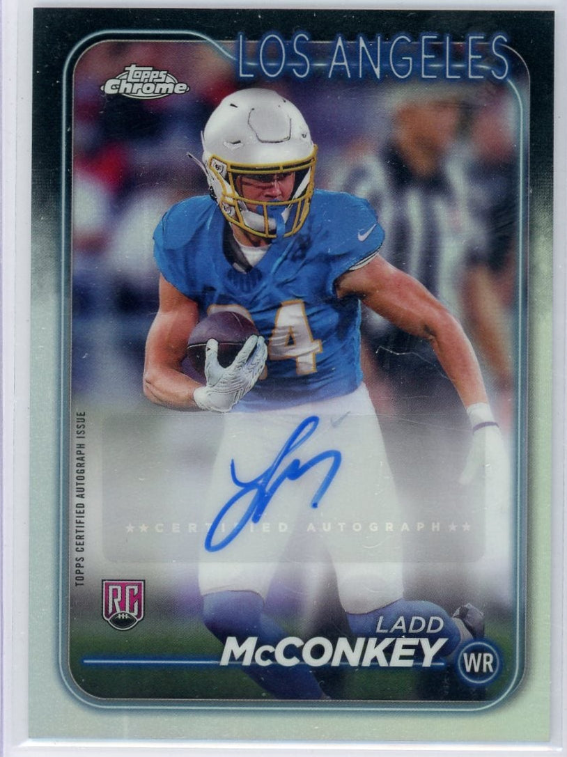 Ladd McConkey 2024 Topps Chrome Auto RC
