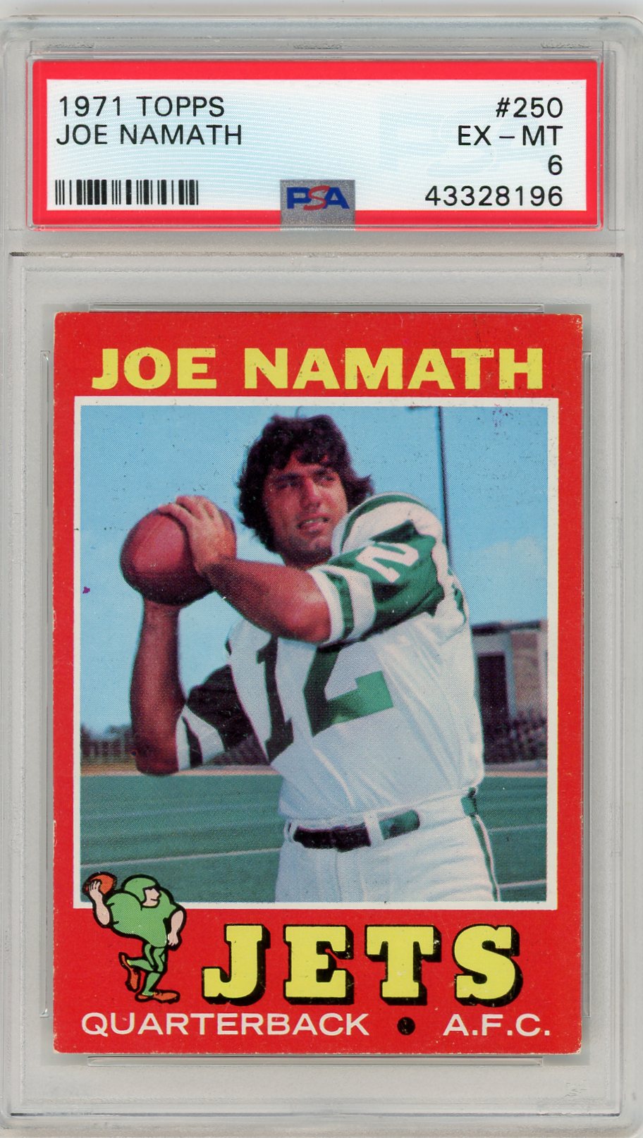 Joe Namath 1971 Topps #250 PSA 6
