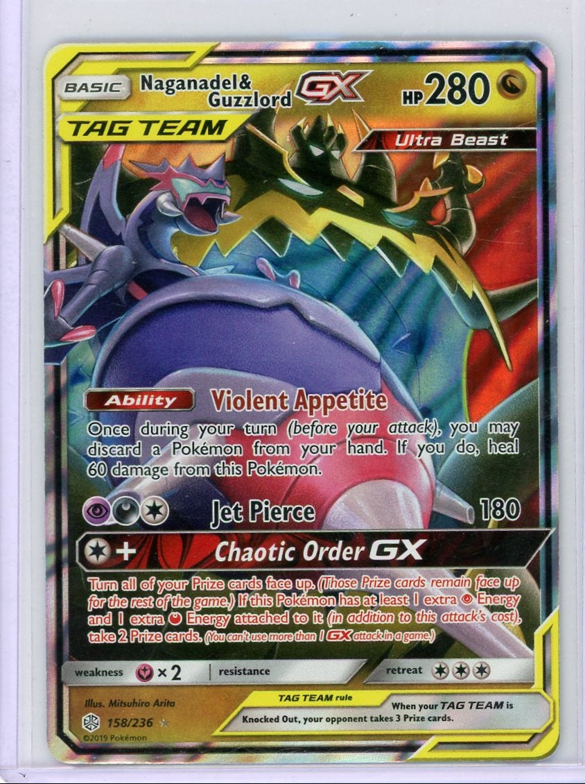 Naganadel & Guzzlord GX Pokémon Cosmic Eclipse Ultra Rare #158/236