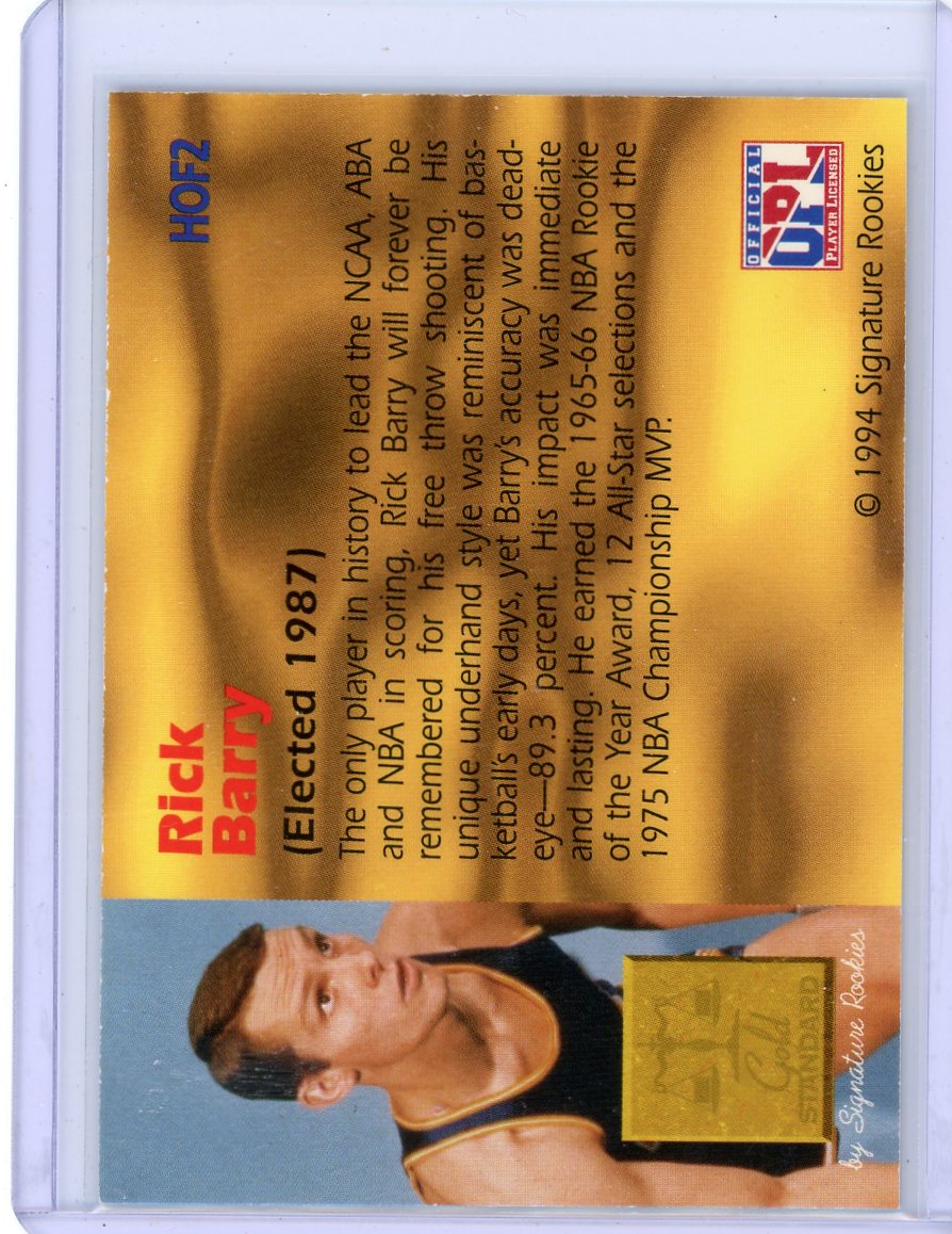 Rick Barry 1994 Signature Rookie Gold Standard Hall of Fame Authentic Signature Auto #'d 190/2500