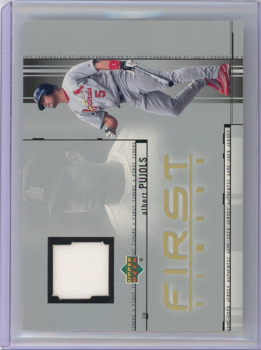 Albert Pujols 2001 Upper Deck First Timers jersey relic rookie card