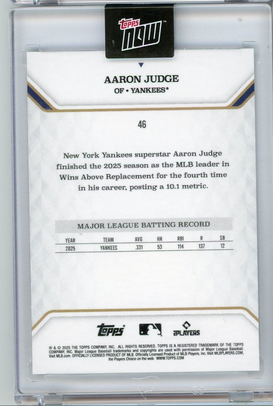 Aaron Judge 2025 Topps Now MVP Collection Purple #'d 46/75