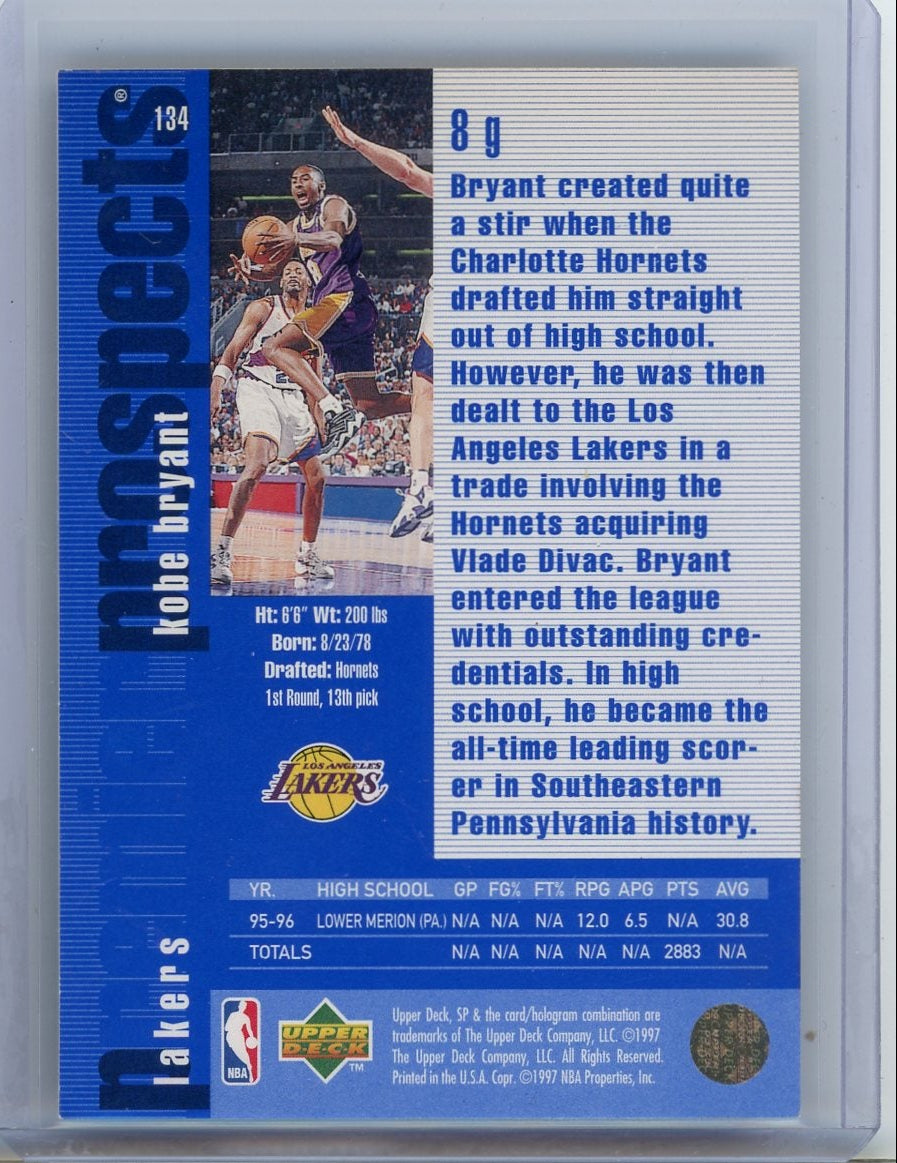 Kobe Bryant 199-97 Upper Deck Premier Prospects rookie card