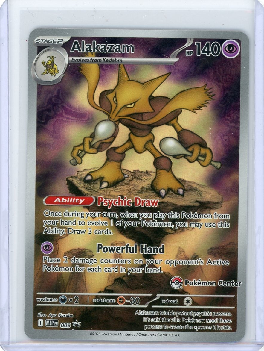 Alakazam Pokémon Mega Evolution Pokémon Center ETB Black Star Promo #009