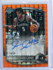 Jamier Jones 2025 1st Bowman Chrome Orange Refractor Autograph #'d 18/25