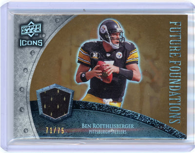Ben Roethlisberger 2008 Upper Deck Icons Future Foundations game-used relic #'d 71/75