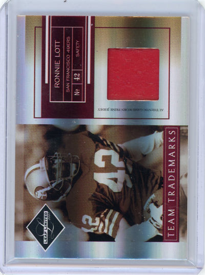 Ronnie Lott 2007 Donruss Leaf Limited Team Trademarks game-used relic #'d 14/50
