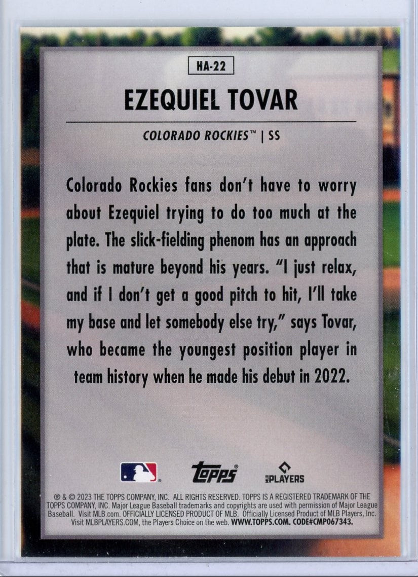 Ezequiel Tovar 2023 Topps Update Series Home Field Advantage SSP RC