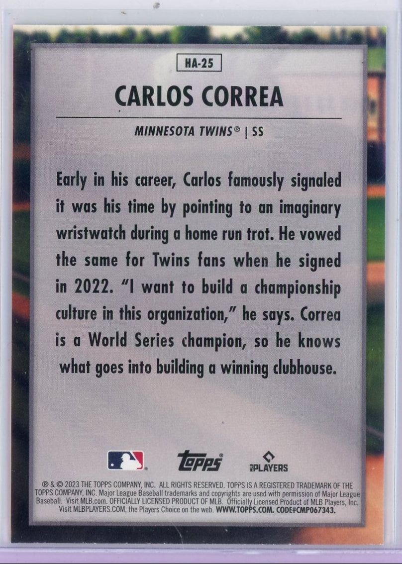 Carlos Correa 2023 Topps Update Series Home Field Advantage SSP