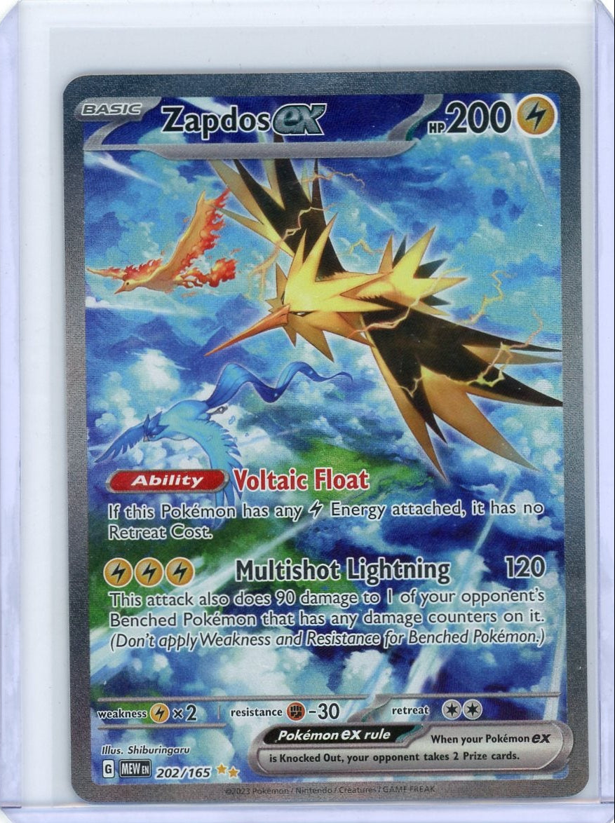 Zapdos ex Pokémon 151 Special Illustration Rare #202/165a