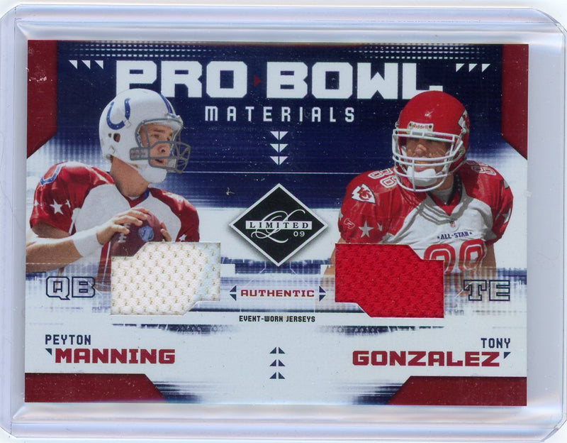Peyton Manning Tony Gonzalez 2009 Panini Donruss Pro Bowl Materials game-used relics 