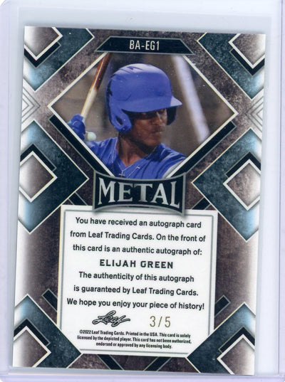 Elijah Green 2022 Leaf rookie mojo autograph #'d 3/5