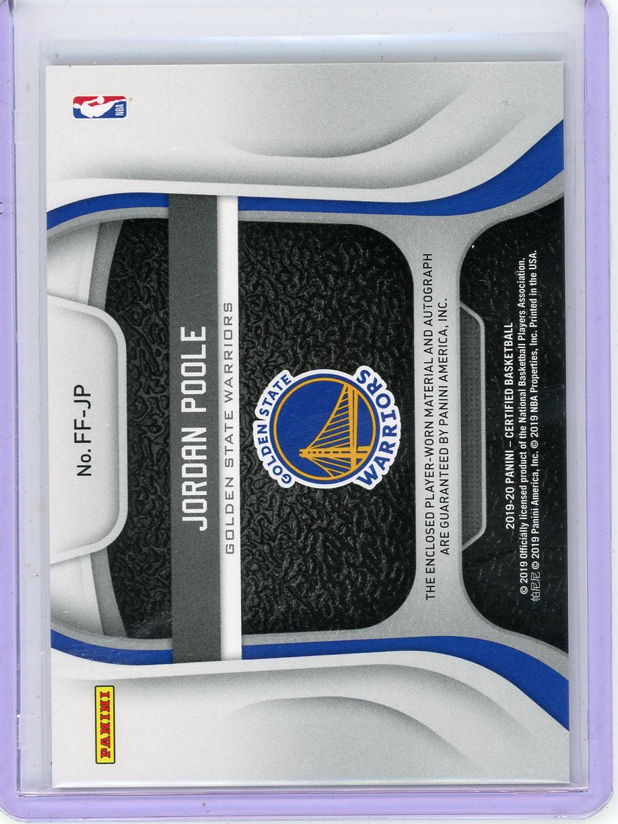 Jordan Poole 2019-20 Panini Certified Freshman Fabric Patch Auto