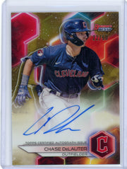 Chase DeLauter 2023 Bowman's Best gold refractor autograph #'d 22/50